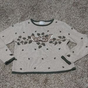 VTG 2003 Christopher & Banks Squirrel Sweater Women's Size Small